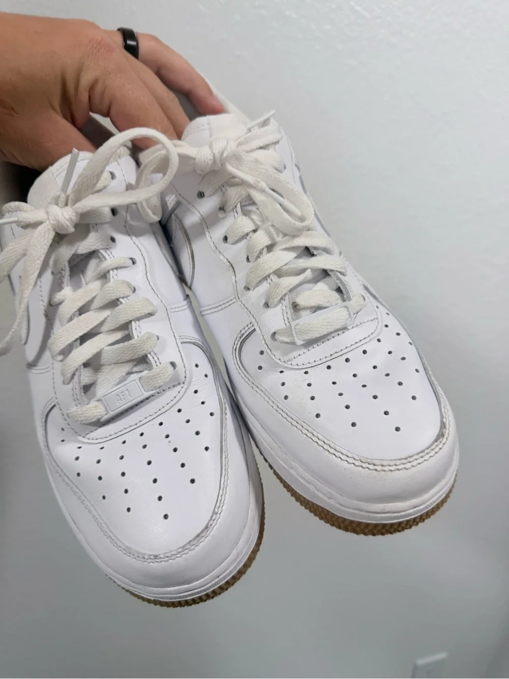 Nike af1 white gum bottom